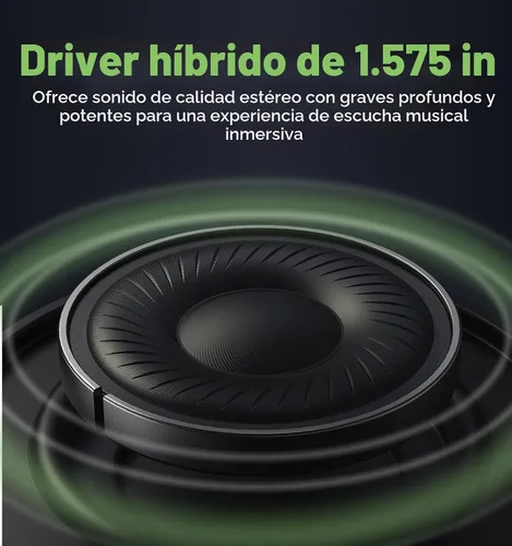 Vista 5 de Hmusic MS04 Auriculares Bluetooth con cancelación activa de ruido sobre la oreja 4-Mic Hybrid -40dB ANC Bluetooth Headset, 2-ENC Mic, 80H