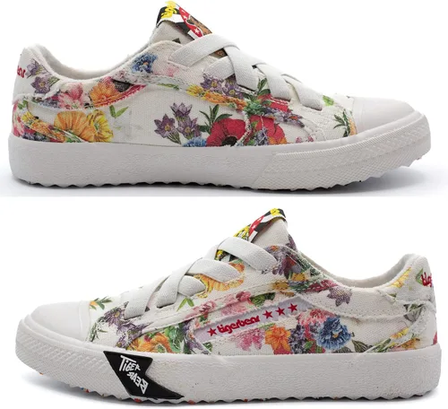 Vista 4 de Tigerbear Taurus - Zapatos de lona para mujeres y hombres, tenis florales de moda, tenis con cordones, zapatos de diseño ecológicos