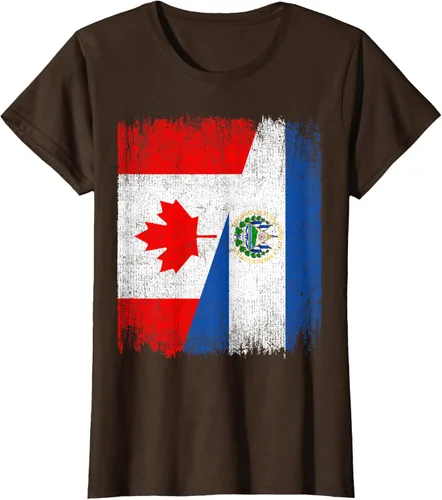 Vista 17 de Camiseta Half Canada El Salvador Flag Canadian Salvadoran Pride Roots