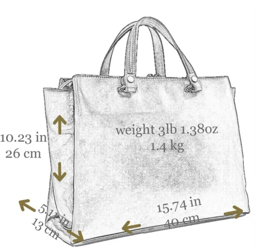Vista 6 de Time Resistance Bolso de cuero para mujer - Bolso italiano hecho a mano - Bolso con asa superior - Bolso de mujer - Bolso de piel de vaca - Shopper