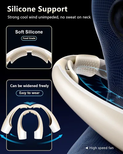 Vista 3 de Rohent Ventiladores de Cuello Portátiles que Soplan Aire Frío para Interior: Ventiladores de Enfriamiento Más Rápidos que Soplan Aire Frío Ultra