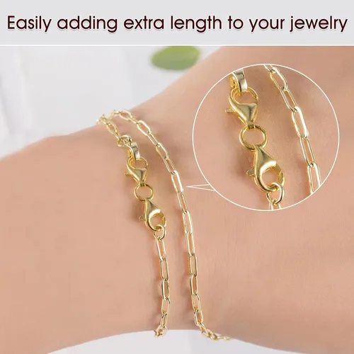 Vista 3 de OHINGLT Extensor de collar con cierre doble de langosta dorado, diseño de doble extremo, cierres y cierres de collar, conector de pulsera adecuado 8