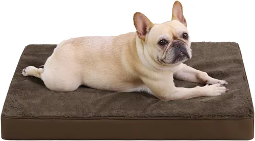 Vista 20 de KSIIA - Cama ortopédica para jaula de perro, impermeable, para perros pequeños, de felpa, lavable, con espuma tipo caja de huevo y funda Negro