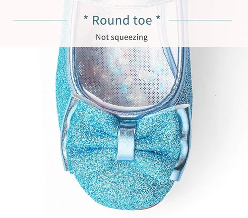 Vista 4 de Stelle Zapatos Mary Jane con purpurina de tacón bajo para niñas, diseño de princesa, boda, fiesta, vestido de fiesta, zapatos de tacón para niños