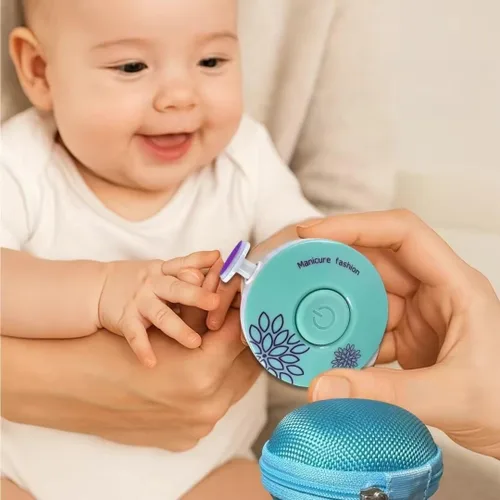 Vista 4 de Cortador de uñas eléctrico para bebés y lima de uñas, cortaúñas seguro y silencioso con 6 cabezales de molienda, kit de aseo de uñas para recién