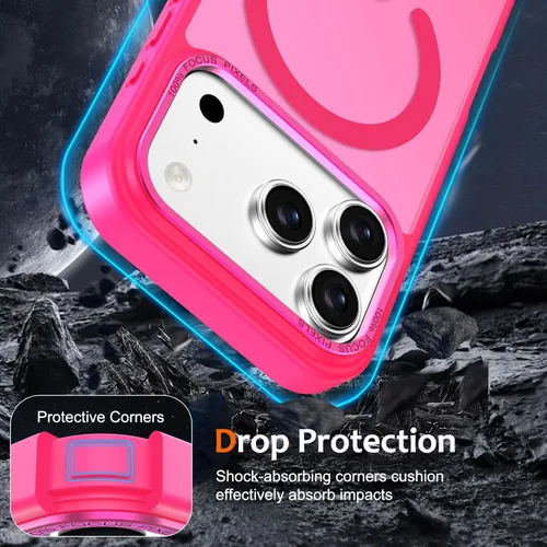 Vista 664 de Anuck - Funda magnética para iPhone 11 compatible con MagSafe, carcasa trasera mate translúcida dura, borde de TPU, delgada, resistente a impactos