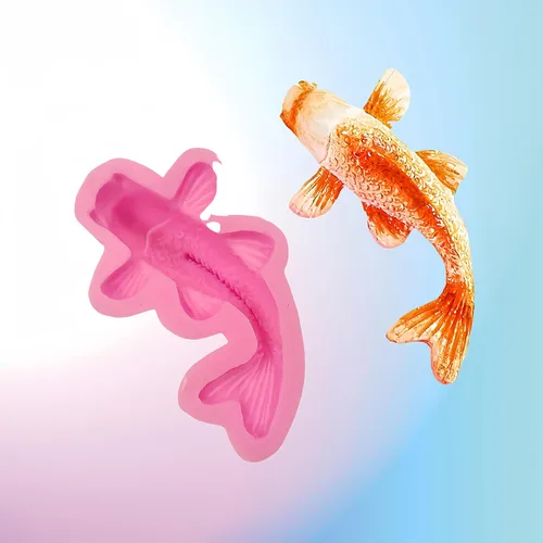 Vista 3 de Generic Moldes de silicona Koi Fish Candy para chocolate, gomitas, dulces, helados, postres, mantequillas, gomitas, mentas, pasteles, cubitos