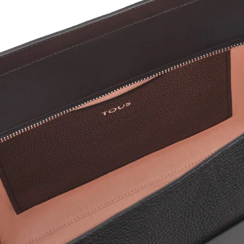 Vista 3 de TOUS Bolsa de compras grande de cuero imperio negro Negro