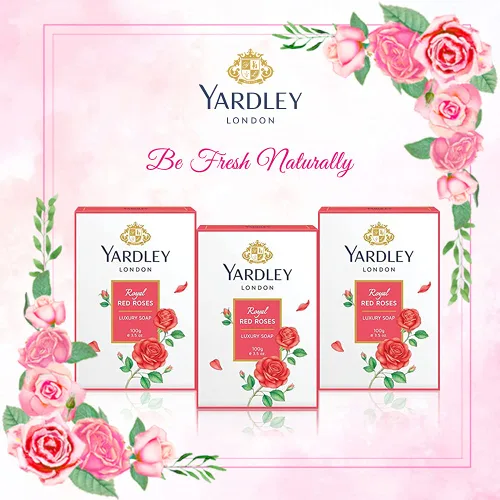Vista 2 de Jabón Yardley, rosas rojas, 3.53 oz (paquete de 3)