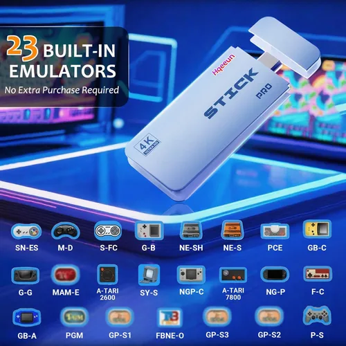 Vista 3 de Retro Gaming Console, Wireless Retro Game Console Stick Built-in 20000+ Classic Games and 23 Emulators, Plug & Play 4K HDMI Output, Video Gaming