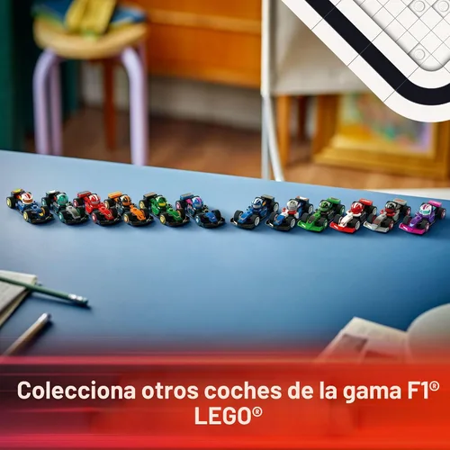 Vista 6 de LEGO Coches de carreras coleccionables F1, paquete de 6 – Juego de construcción para niños y niñas, a partir de 6 años – Recuerdo de fiesta