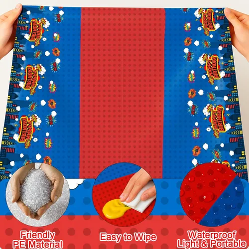 Vista 5 de Mantel rectangular de 3 piezas para decoración de fiestas de cumpleaños, mantel de plástico de 108 x 54 pulgadas, desechable, suministros