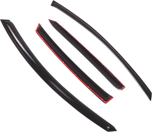 Vista 2 de Visor de ventana compatible con Audi A6 2005-2010, DGWV2-499, deflector de montaje exterior, protector de lluvia, humo oscuro, juego de 4 piezas