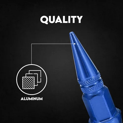 Vista 5 de Tapas de Vástago de Válvula de Neumático de Coche 4 PIEZAS Cubiertas Universales de Vástago Juego de Tapas de Válvula de Neumático de Aluminio
