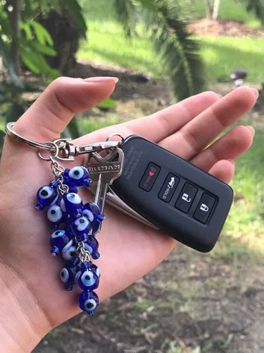 Vista 3 de LUCKBOOSTIUM Evil Eye Car Hanging OrnamentCluster Keychain Ring