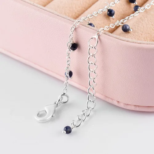 Vista 54 de Yanara Tobilleras de piedras preciosas para mujer, piedra natal natural, chapada en plata, joyería hecha a mano en 8.5 + 1.5 pulgadas, cristales