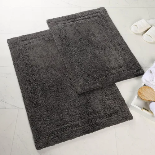 Vista 36 de Superior Cotton Washable Bath Rug, Non Slip Runner, 1 Piece Set, Black Absorbent Combed Cotton Bath Rug Runner or Rug Set, Bathroom Vanity or