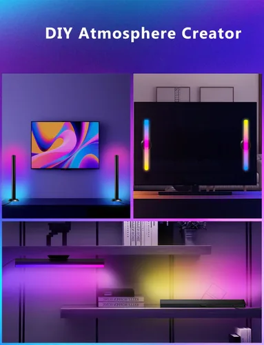 Vista 7 de DAYBETTER - Barra de luz LED inteligente, barras de luz de TV RGBICWW para habitación, juegos, color negro
