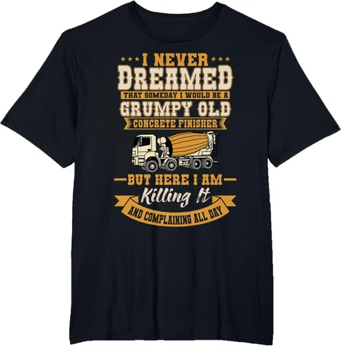 Vista 43 de Divertida camiseta de trabajador con acabado de hormigón antiguo, Negro, S
