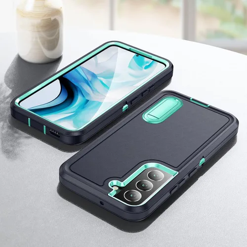 Vista 8 de BaHaHoues Funda con soporte integrado para Samsung Galaxy S22 5G de 6.1 pulgadas, a prueba de golpes, polvo y caídas, de grado militar