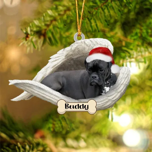Vista 74 de Afghan Hounds - Adorno de Navidad con alas de ángel durmiente, recuerdo personalizado para perros 2024, adorno de forma acrílica, regalos