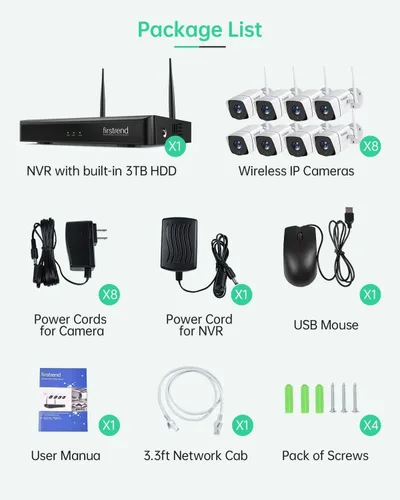 Vista 14 de Nuevo sistema de cámara de seguridad inalámbrica firstrend 3K 5MP 2026