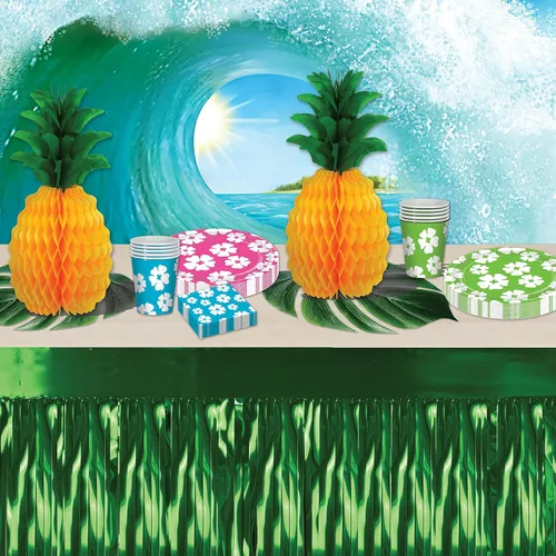 Vista 2 de Beistle Decoración de fiesta Luau de 2 piezas, piñas de tejido, 12, amarillo/verde