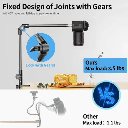 Vista 5 de KDD Soporte para tableta, soporte de teléfono iPad de ajuste, soporte de cámara web de brazo largo de 27 pulgadas para escritorio, apto