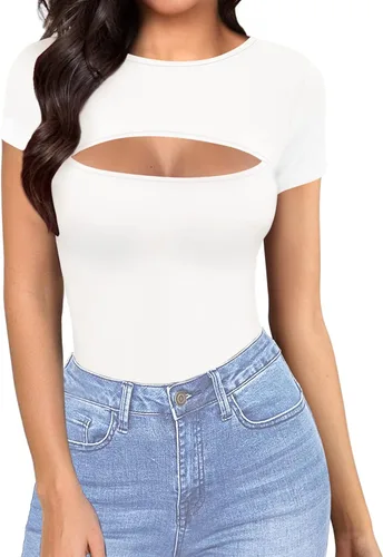 Vista 2 de MANGOPOP Body de manga larga sin mangas para mujer con corte frontal