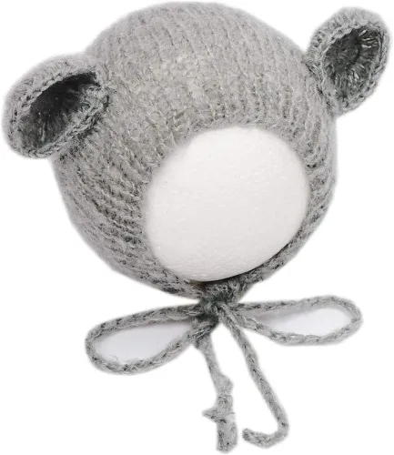 Vista 5 de Vemonllas Accesorios de fotografía para recién nacidos trajes para niños y niñas gorro de oso mohair y con pantalones de tirantes accesorios