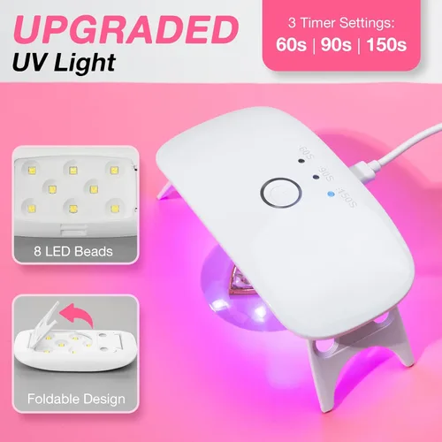 Vista 4 de YIEHO Kit de resina UV de 10.58 oz con luz y moldes, kit de fabricación de joyas de resina premezclada endurecida transparente mejorada