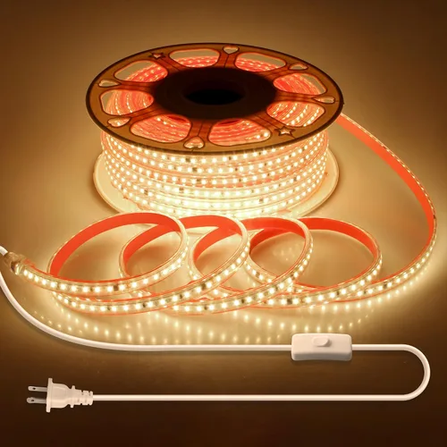 Vista 9 de Tira de luces LED de CA 110V enchufable con interruptor blanco frío 6000K