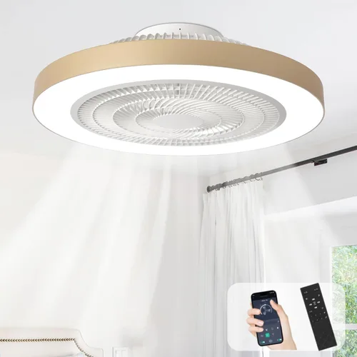 Vista 21 de Depuley Ventiladores de techo con luces y control remoto: ventilador de techo de montaje empotrado moderno de perfil bajo de 20 pulgadas con control
