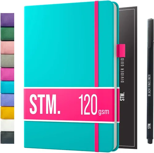 Vista 28 de Cuaderno de cuadrícula de puntos con viñetas Cuadernos diarios A5 para escritura personal, trabajo, mujeres papel grueso de 120gsm, tapa dura