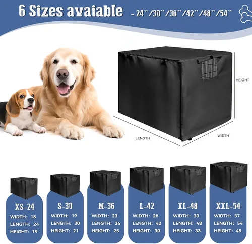 Vista 5 de kefit Funda para jaula de perro de 24 pulgadas, funda para jaula de perro de alambre, color negro