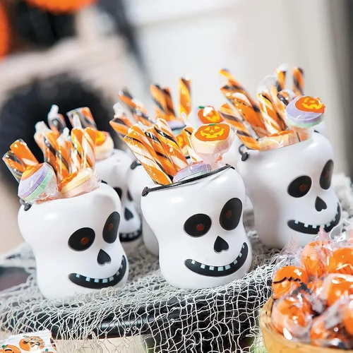 Vista 3 de Fun Express Palitos de bastón de caramelo de Halloween, sabor naranja, 80
