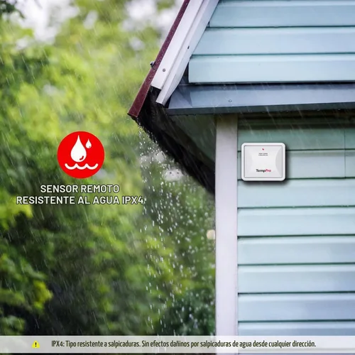 Vista 5 de ThermoPro Termómetro inalámbrico para interiores y exteriores de 500 pies, termómetro de invernadero exterior con sensor de temperatura, termómetros