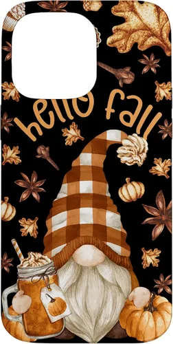 Vista 21 de Pumpkin Spice Coffee Hello Fall Funny Thanksgiving Gnome Case for iPhone 16