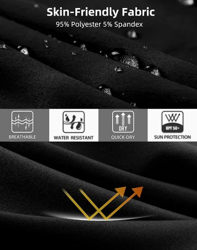 Vista 5 de Pudolla Pantalones cortos de senderismo para hombre, pantalones cortos de verano para viajes al aire libre para hombres con bolsillos con cremallera