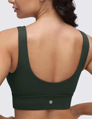 Vista 101 de CRZ YOGA Butterluxe - Brasier deportivo con espalda en U para mujer, cuello redondo, acolchado, de bajo impacto, para yoga, entrenamiento