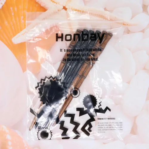 Vista 7 de Honbay 6 palillos de madera retro con forma de bambú, palillos de madera hechos a mano, soporte decorativo para el cabello para mujeres, accesorios