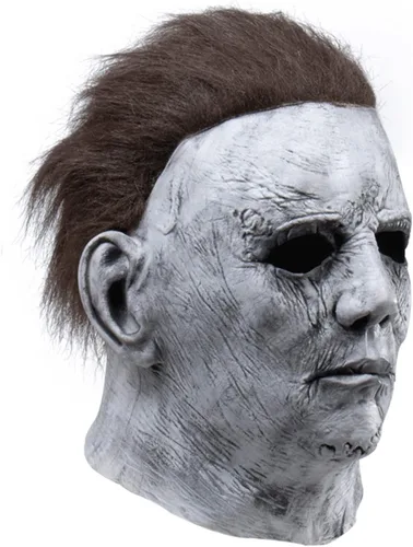 Vista 5 de Máscara de Michael Myers 2021, disfraz de cosplay de terror para Halloween, disfraz de Halloween Kills Michael Myers, accesorios para disfraz