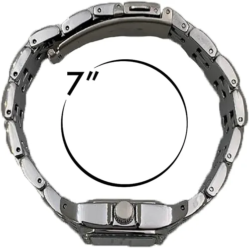 Vista 2 de Peugeot - Reloj con forma de tanque para mujer con pulsera de eslabones de pantera, reloj de vestir con bisel de cristal y esfera de números romanos