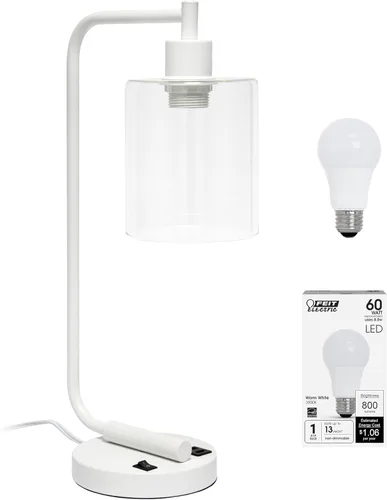 Vista 16 de Simple Designs LD1036-CHR Bronson Lámpara de Mesa de Linterna de Hierro Industrial Estilo Antiguo para Escritorio y Mesita de Noche con Pantalla