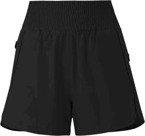 Vista 4 de High Waisted Cotton Biker Shorts Women Sport Sports Lightweight Womens Shorts for Summer Pants High Rise Cargo Shorts Black
