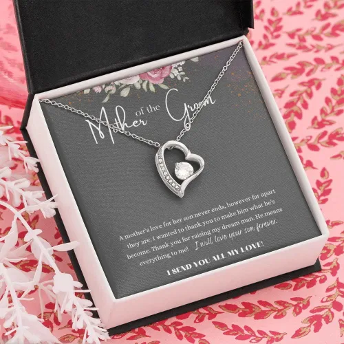 Vista 3 de Shine Attraction To My Beautiful Mom On Wedding Day Necklace, Mother Of The Bride Gifts From Daughter and Son, Jewelry Present For Mother Of The