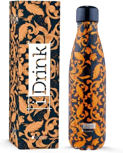 Vista 7 de IDRINK® Botella térmica revolucionaria, 2 paredes, botella de acero inoxidable, 16.9 fl oz UNICORN
