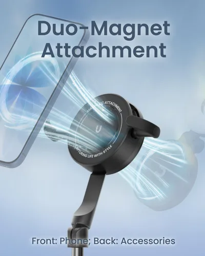 Vista 2 de KraftGeek Trípode magnético de doble cara de 67 pulgadas para iPhone MagSafe, trípode para selfie de apertura automática con control remoto
