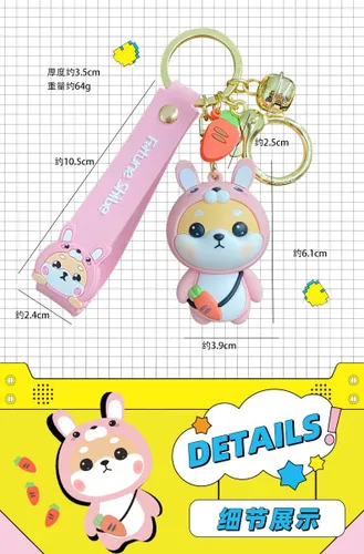Vista 5 de Llavero con colgante de Shiba Inu con 12 temas del zodiaco con diseño de animales de la suerte, llavero para amantes de San Valentín, regalo
