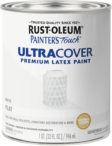 Vista 31 de Rust-Oleum 1976502 Painter's Touch - Pintura de látex, cuarto de galón, negro plano, 32 onzas líquidas, (paquete de 1)